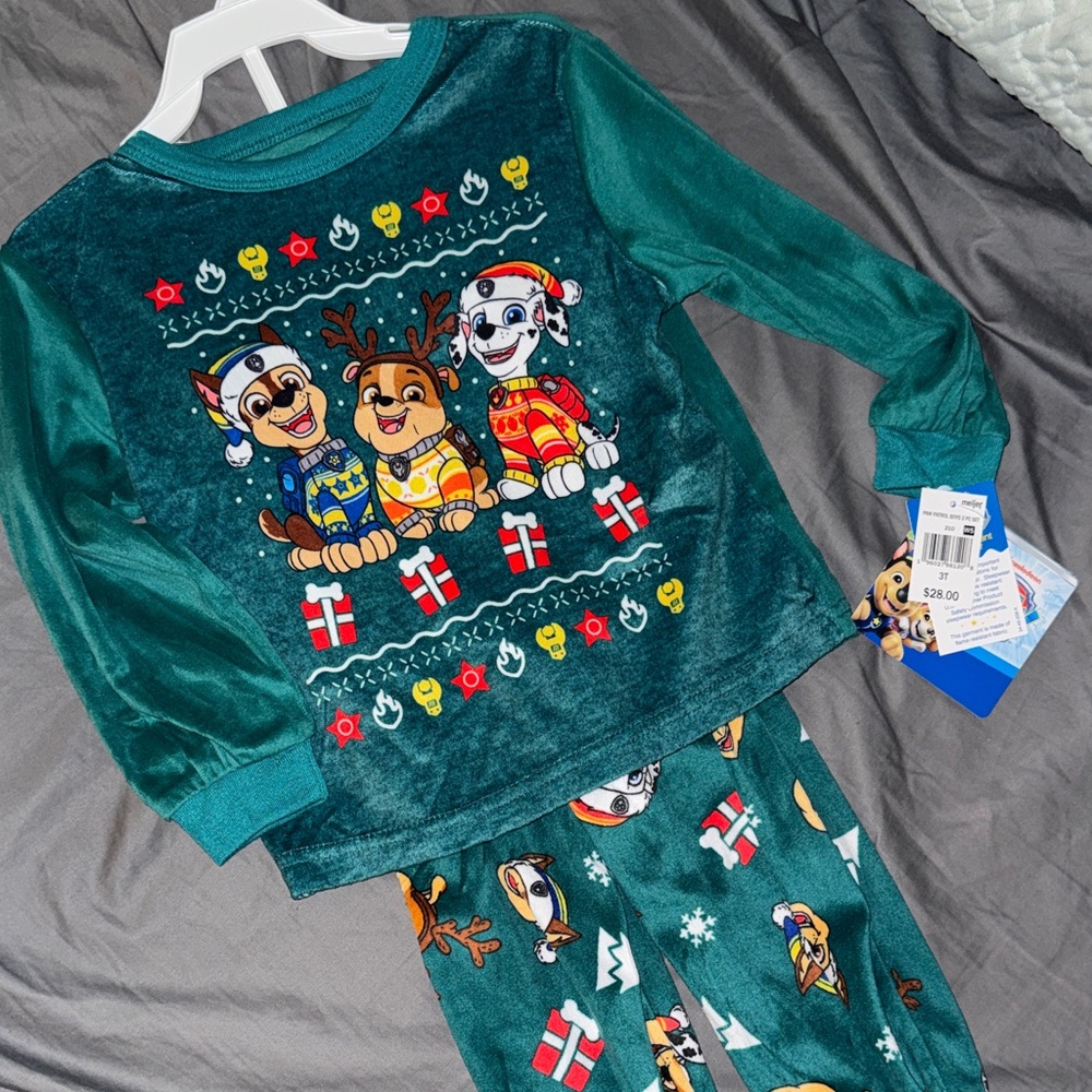 Paw Patrol Pajama Set with Festive Characters
